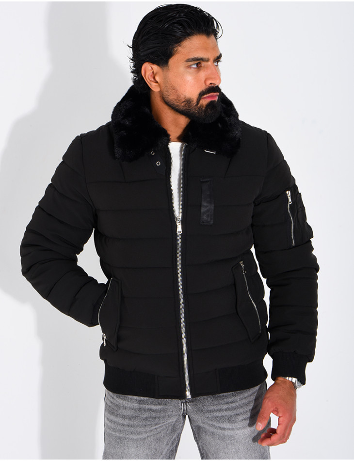 Blouson col fourrure