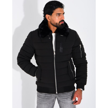 Blouson col fourrure