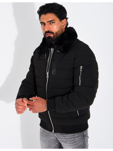Blouson col fourrure