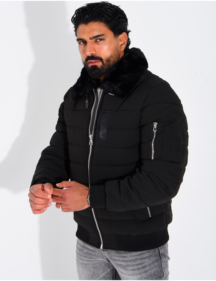 Blouson col fourrure