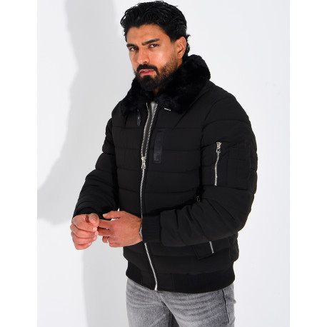 Blouson col fourrure