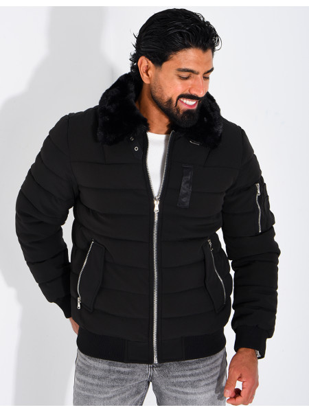 Blouson col fourrure