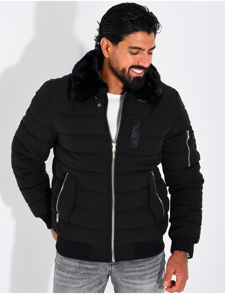 Blouson col fourrure