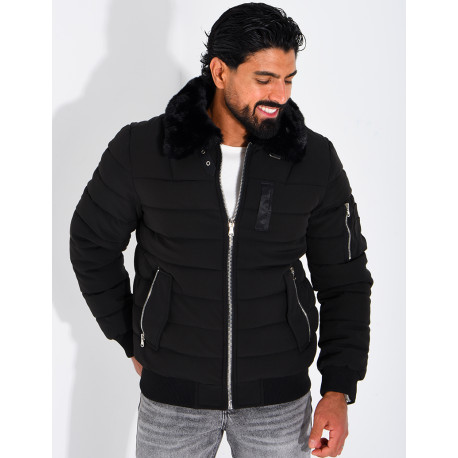 Blouson col fourrure