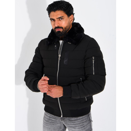 Blouson col fourrure