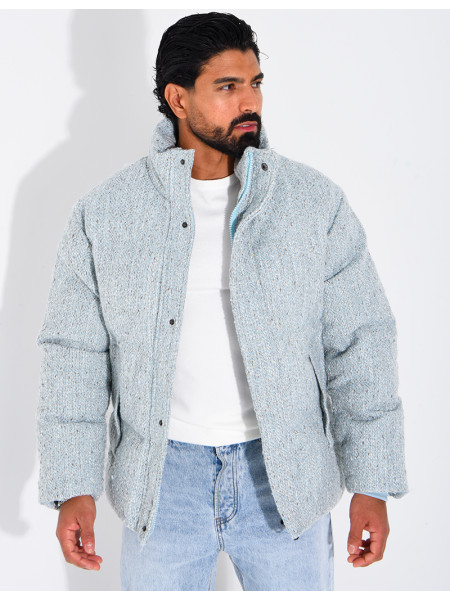 Doudoune en maille bleu