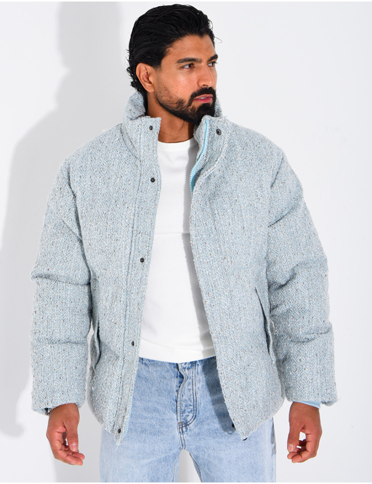 Doudoune en maille bleu