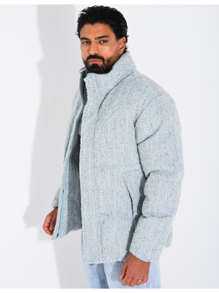 Doudoune en maille bleu