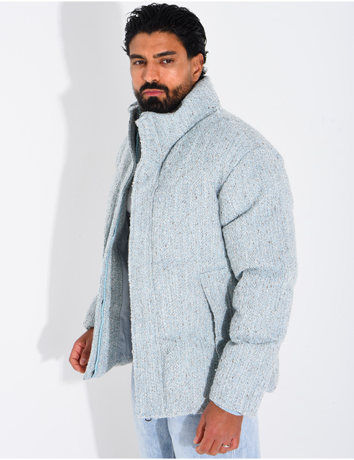 Doudoune en maille bleu
