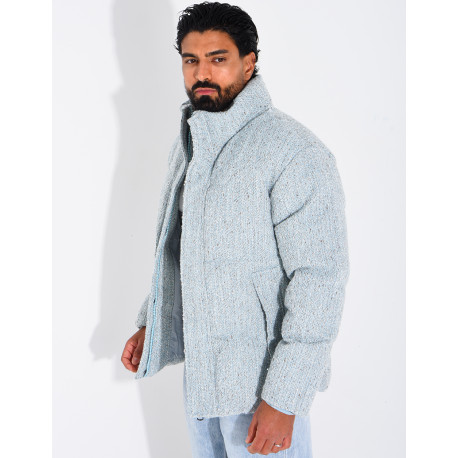 Doudoune en maille bleu