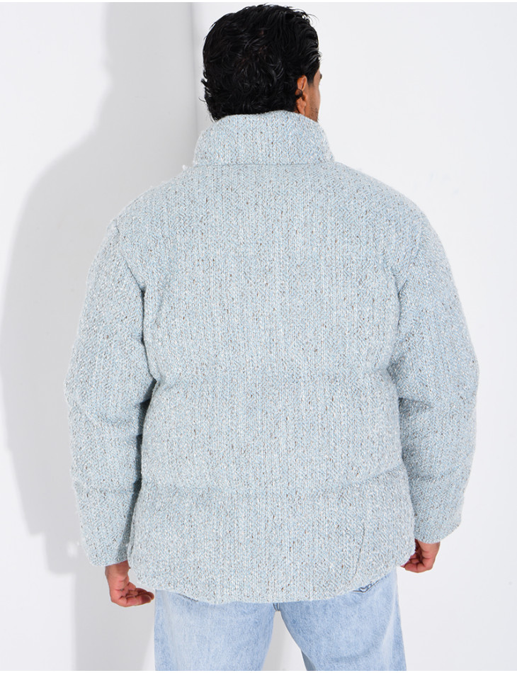 Doudoune en maille bleu