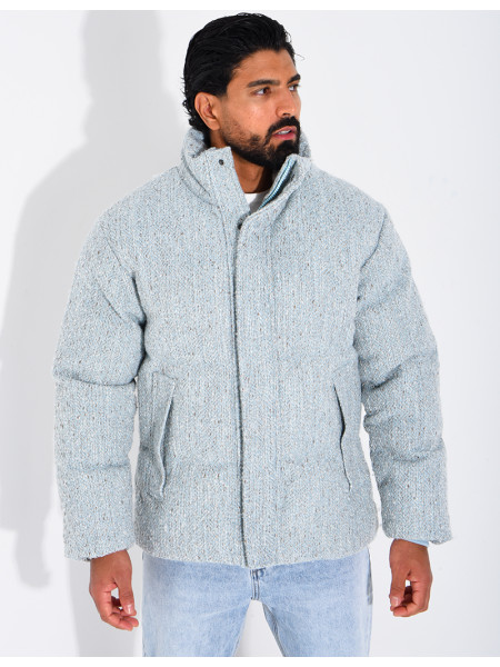 Doudoune en maille bleu
