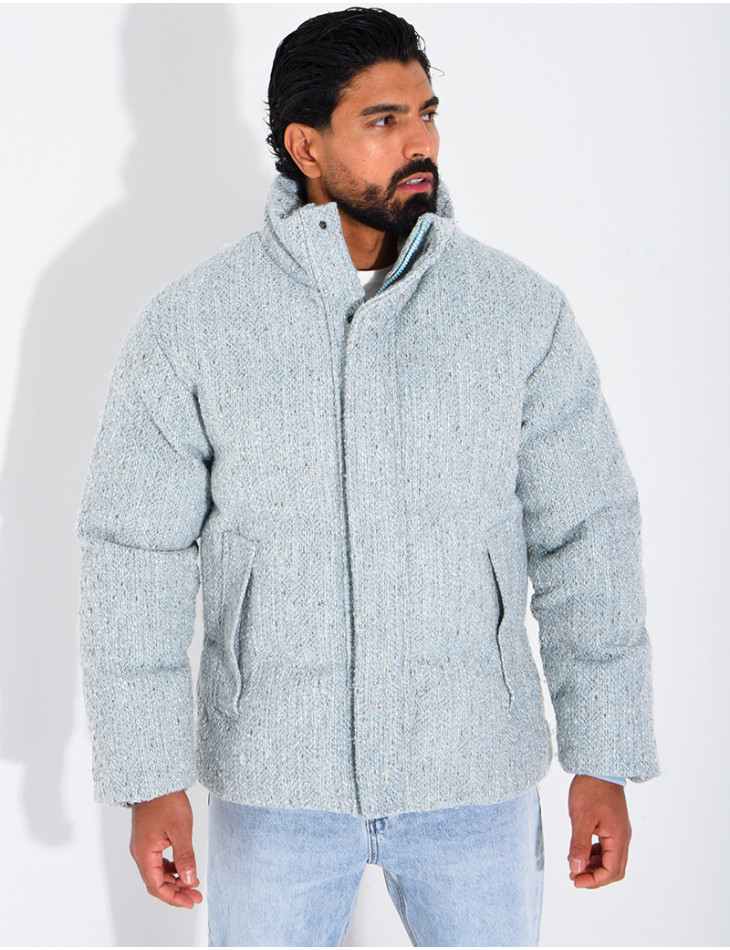 Doudoune en maille bleu