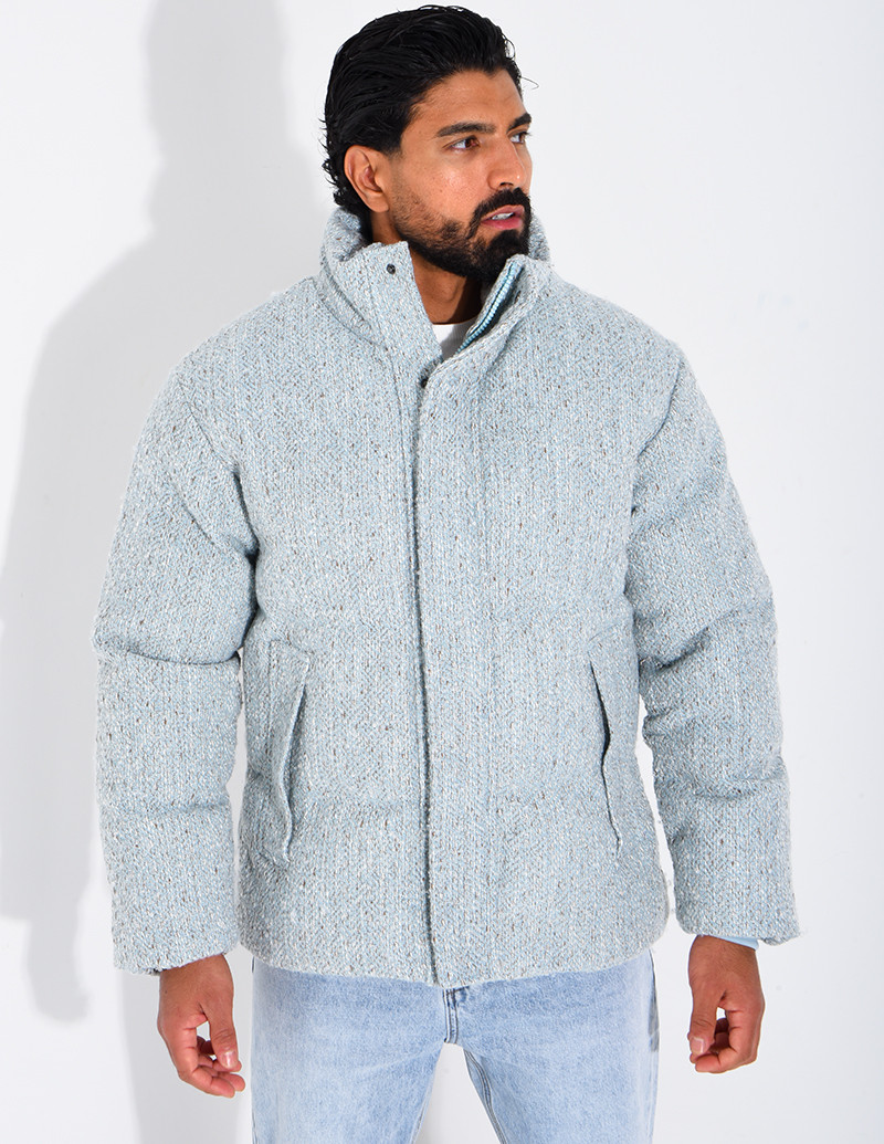 Doudoune en maille bleu