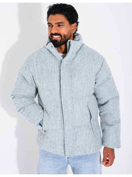 Doudoune en maille bleu