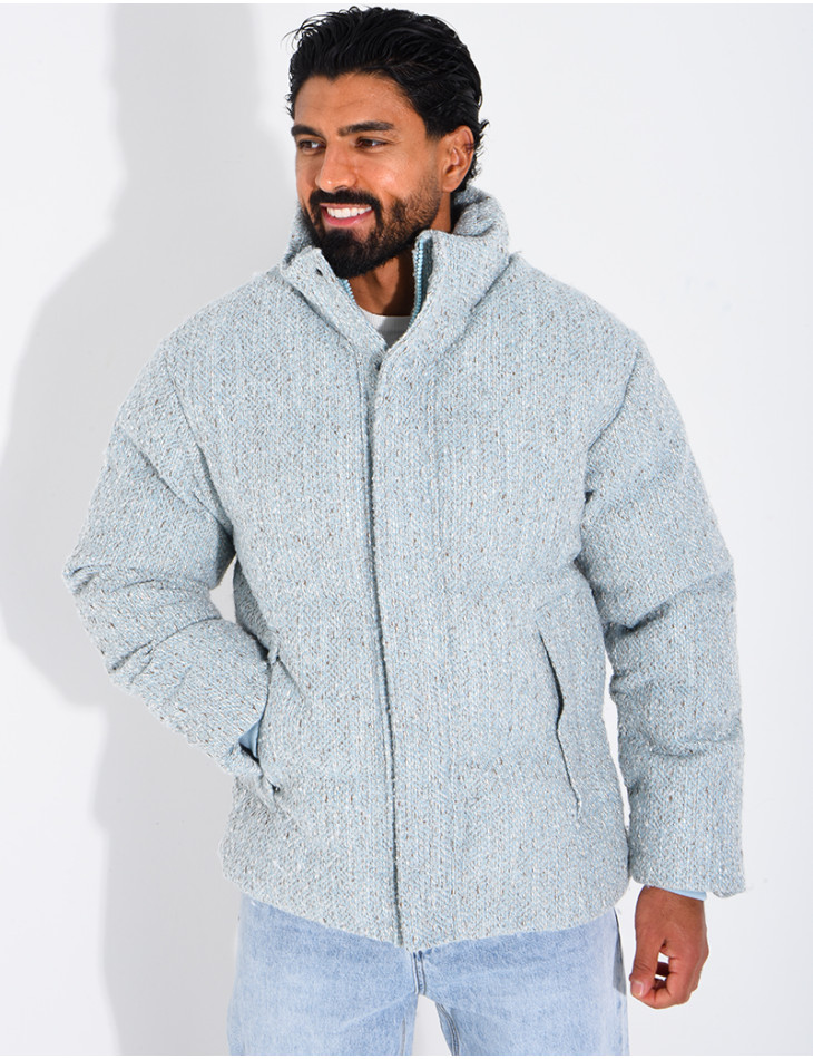 Doudoune en maille bleu