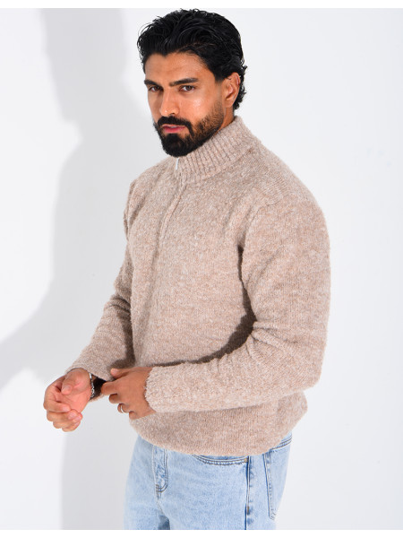 Pull col montant zippé