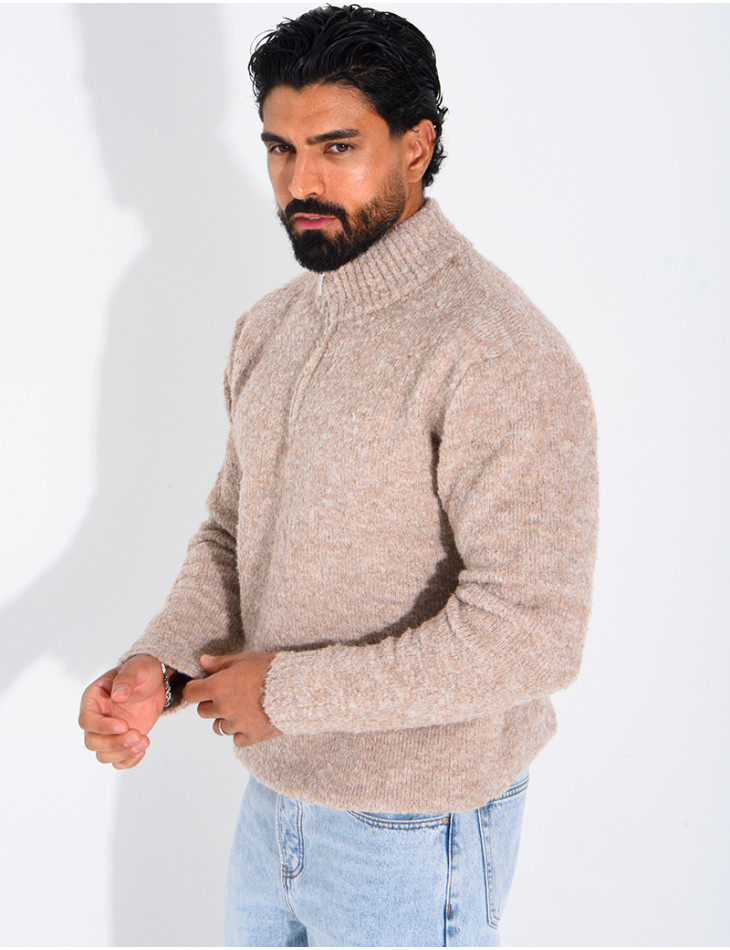 Pull col montant zippé