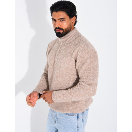 Pull col montant zippé