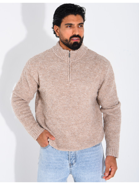 Pull col montant zippé