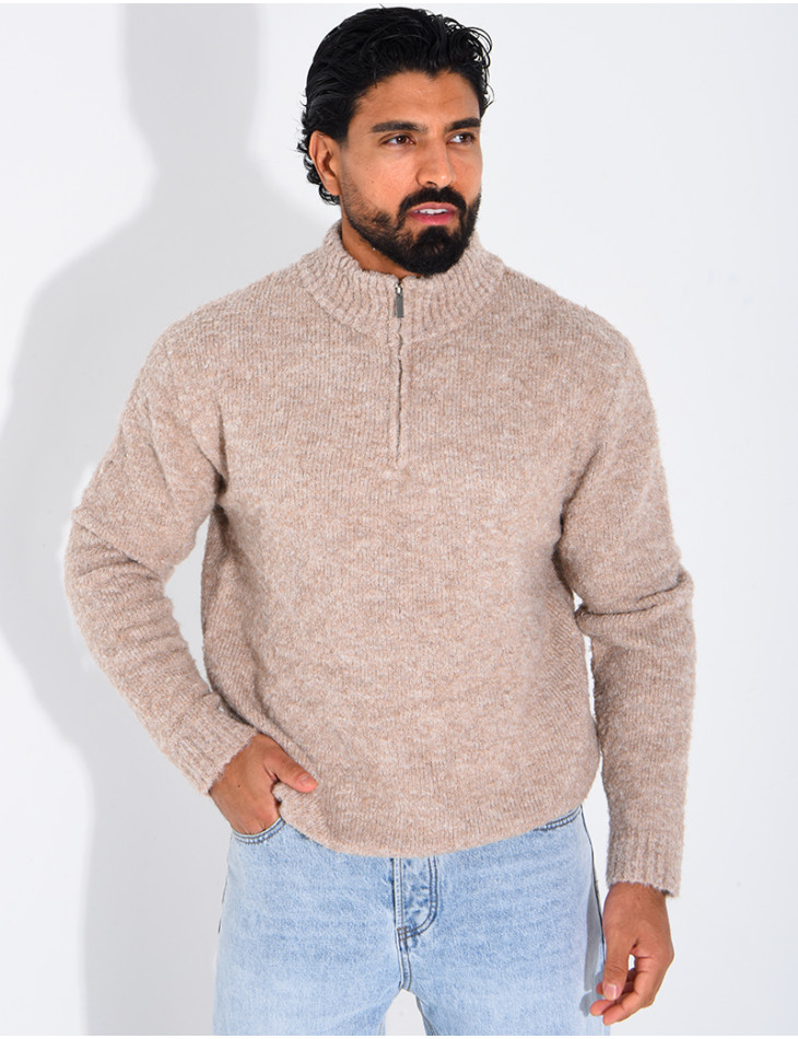 Pull col montant zippé