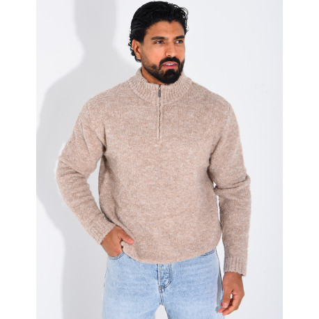 Pull col montant zippé