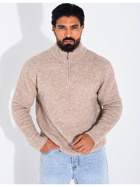 Pull col montant zippé
