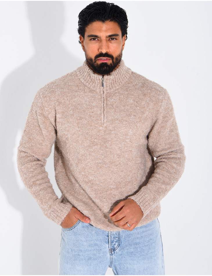 Pull col montant zippé