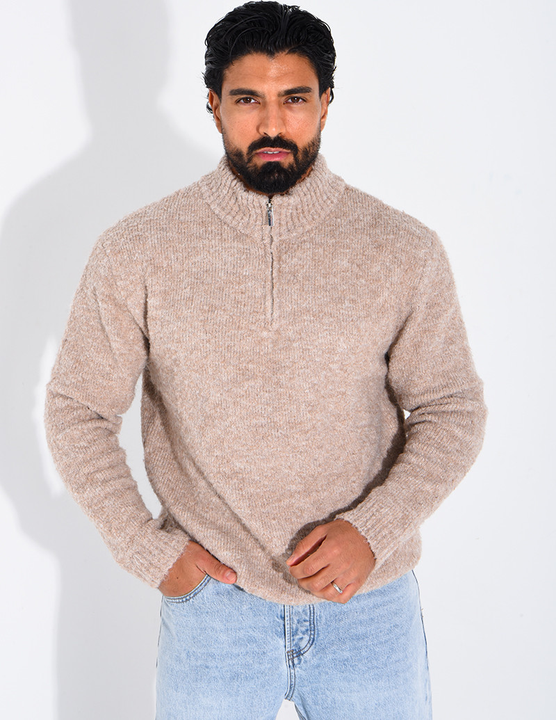 Pull col montant zippé