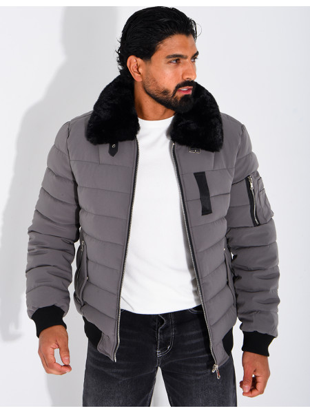 Blouson col fourrure