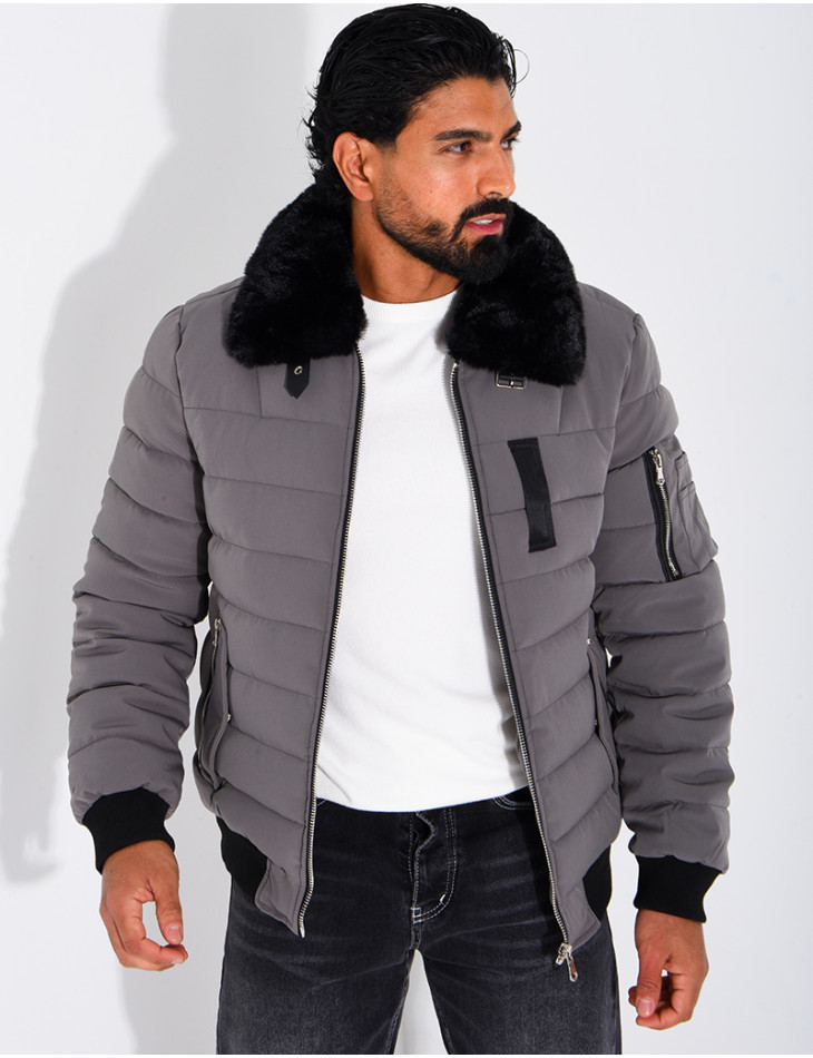 Blouson col fourrure