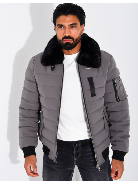 Blouson col fourrure