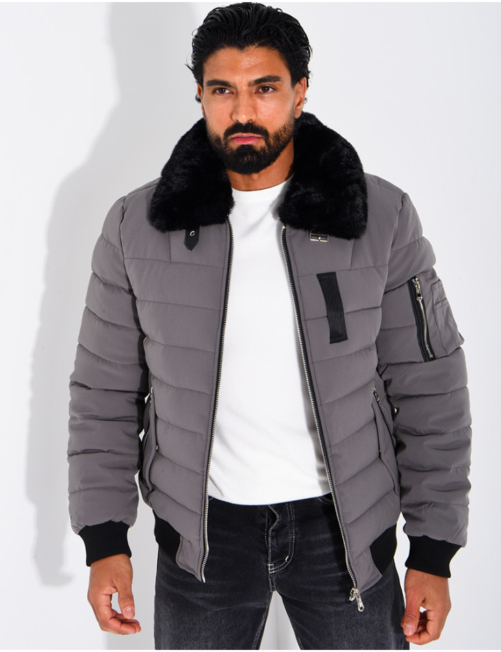 Blouson col fourrure