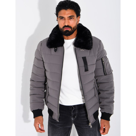 Blouson col fourrure