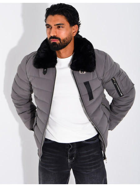 Blouson col fourrure