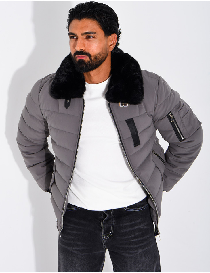 Blouson col fourrure