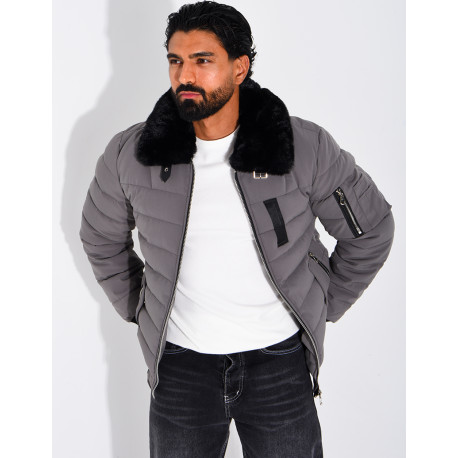 Blouson col fourrure