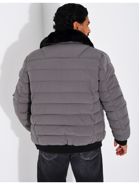 Blouson col fourrure