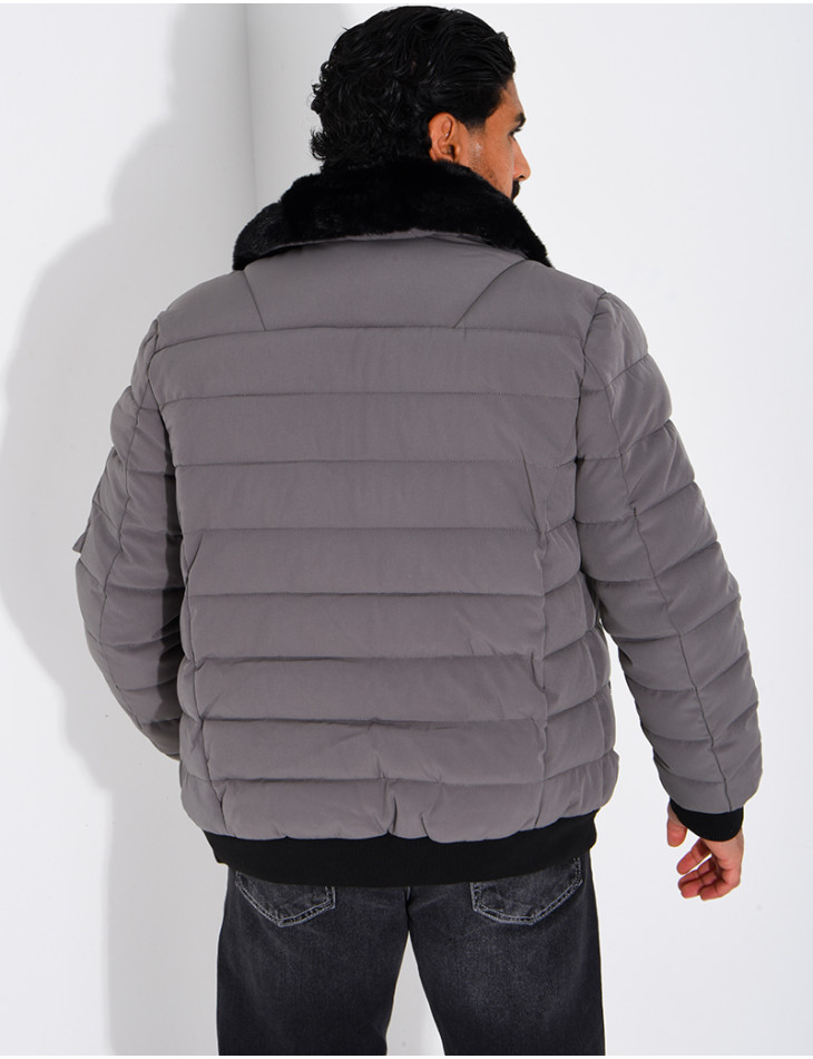 Blouson col fourrure