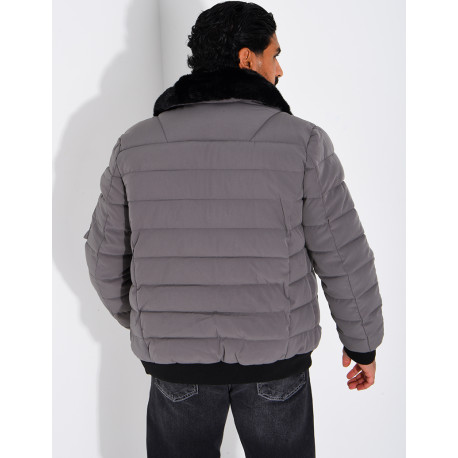 Blouson col fourrure
