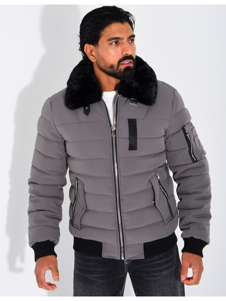 Blouson col fourrure