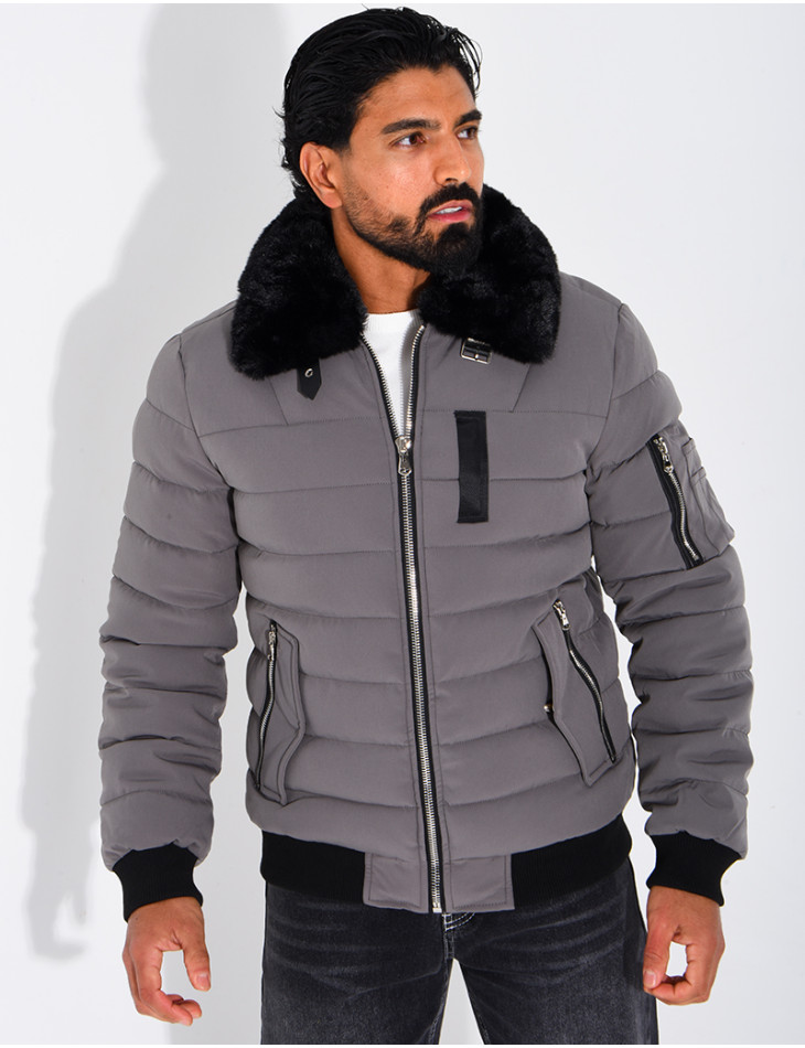 Blouson col fourrure