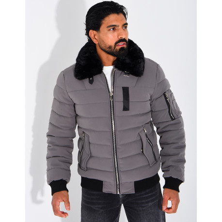 Blouson col fourrure