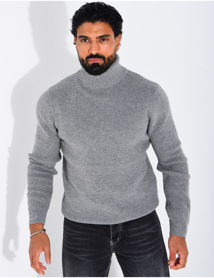 Pull col roulé