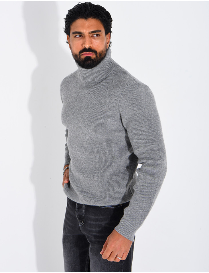 Pull col roulé