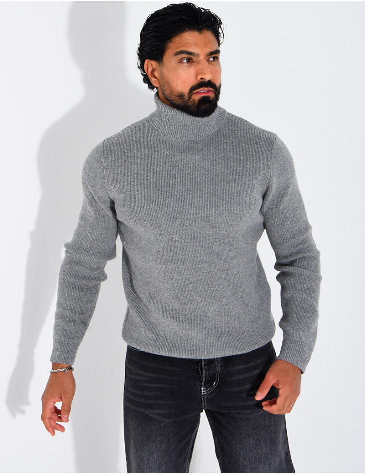 Pull col roulé