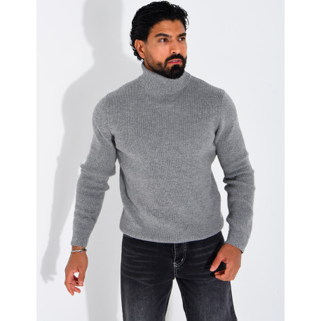 Pull col roulé